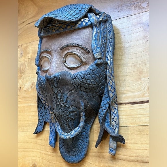 Mortal Kombat Sub-Zero Handmade OOAK Clay Mask Wall Art Artist Signed - 2004 - Picture 3 of 11